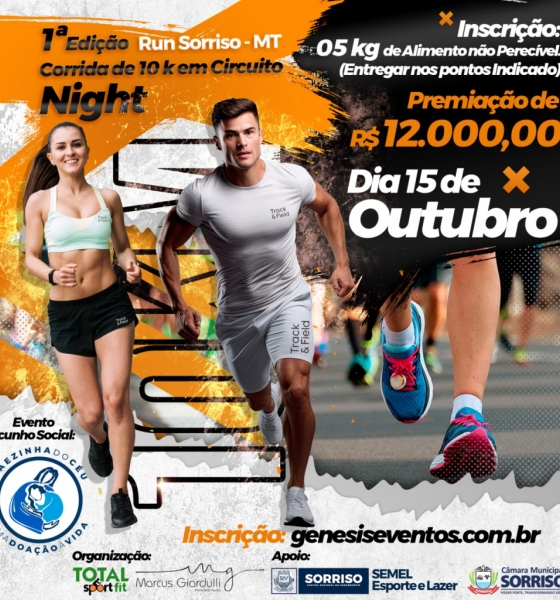 Sorriso sediará 1ª edição da corrida Night Run