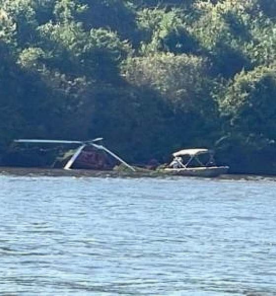 Helicóptero faz pouso de emergência na divisa de GO e MT