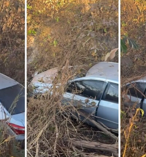 PM recupera Corolla roubado em mata na zona rural de Lucas do Rio Verde