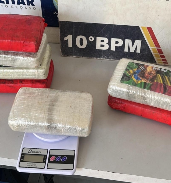 PM apreende sete tabletes de maconha e prende casal por tráfico de drogas em Cuiabá
