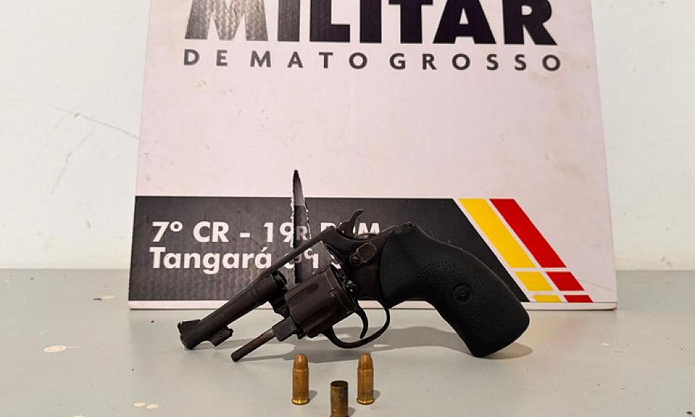 Homem é preso com revólver e munições em Tangará da Serra