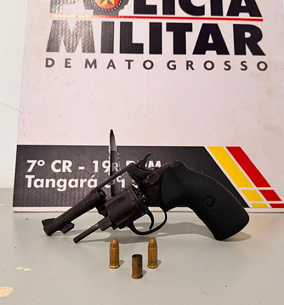 Homem é preso com revólver e munições em Tangará da Serra