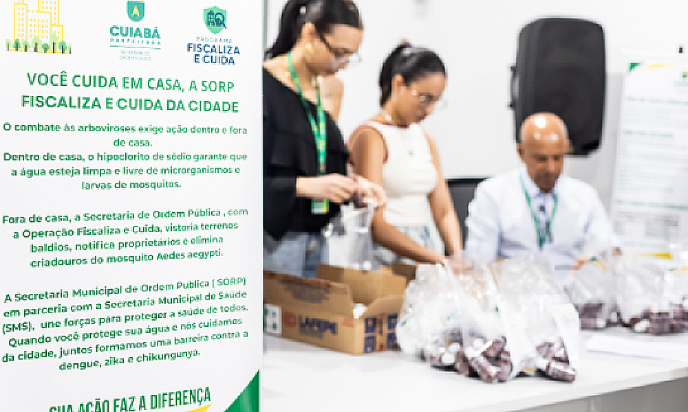 Prefeitura de Cuiabá distribui hipoclorito para purificação da água e higienização de alimentos