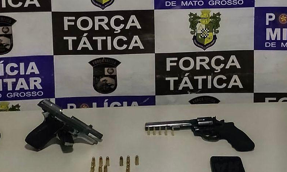 Homem é preso com duas armas e munições pela Força Tática em Rondonópolis