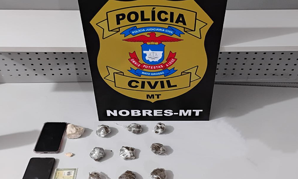 Ponto de venda de drogas é desarticulado pela Polícia Civil em Nobres