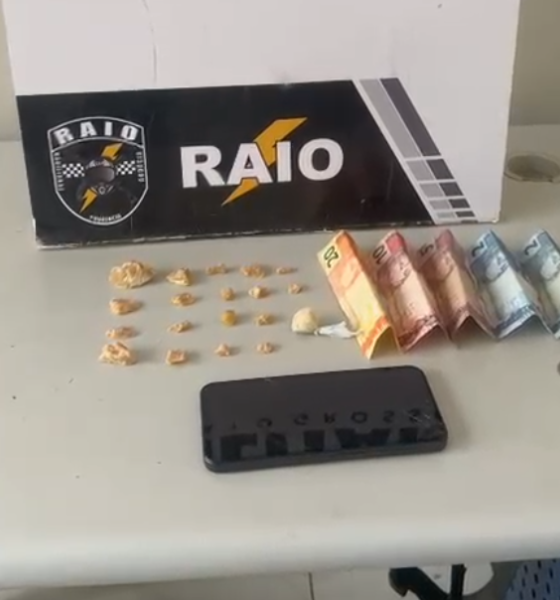 Companhia Raio prende dupla por tráfico de drogas e apreende diversas porções de cocaína em Cuiabá