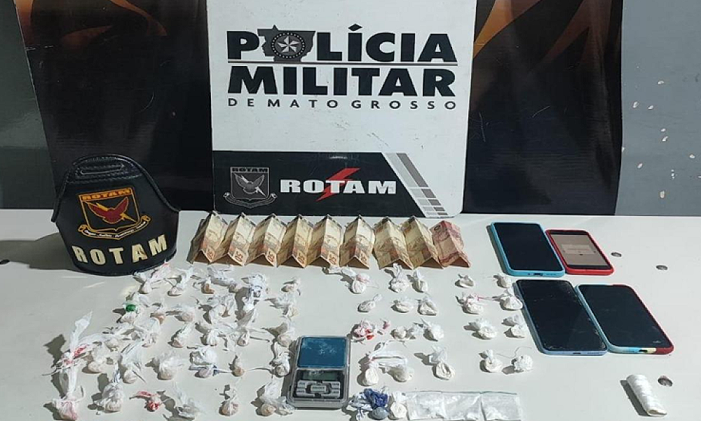 Rotam prende trio por tráfico e apreende 55 porções de drogas em Várzea Grande