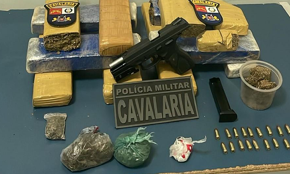PM apreende arma furtada e oito tabletes de maconha em Sinop