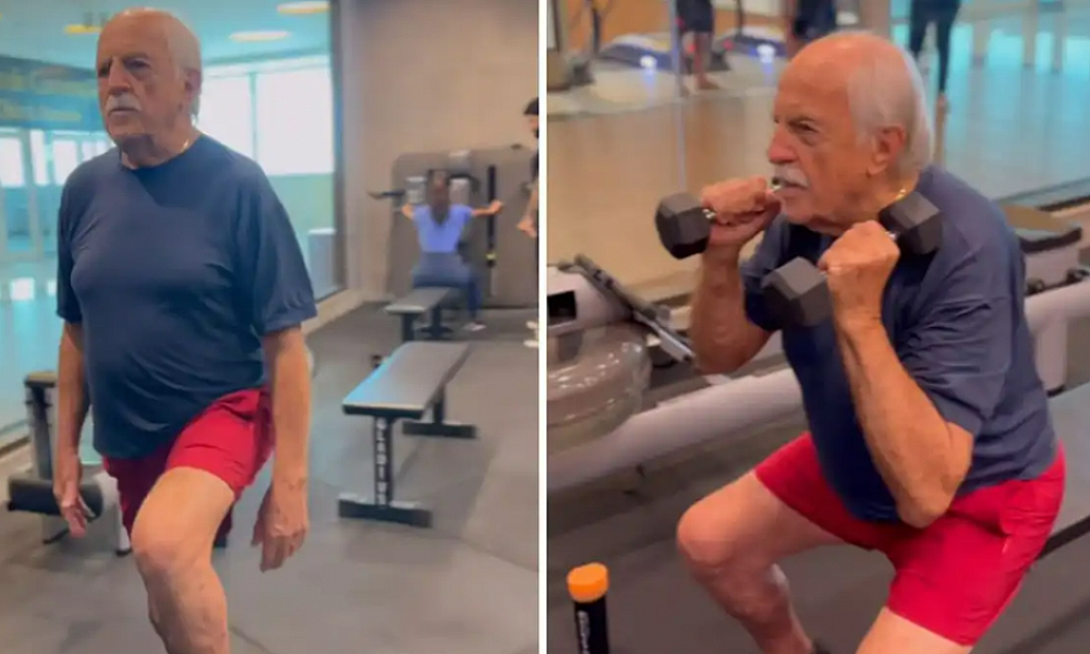 Aos 91 anos, Ary Fontoura mostra rotina de musculação: “Auge da juventude”