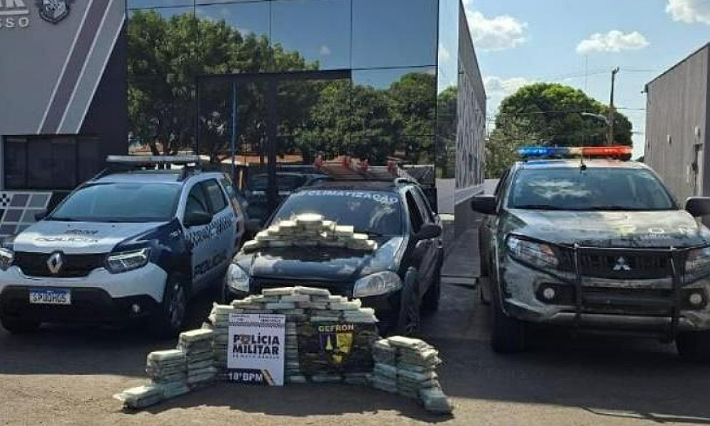 Polícia Militar e Gefron apreendem 112 tabletes de cocaína em Conquista d’Oeste