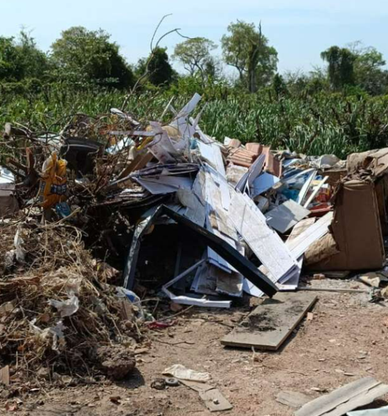 Motorista é flagrado descartando entulho em área de preservação ambiental em Várzea Grande