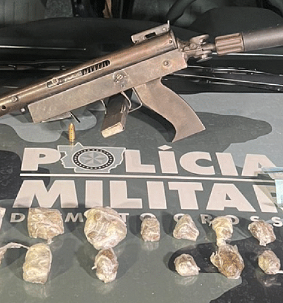 Trio é preso com submetralhadora e porções de drogas em Mato Grosso