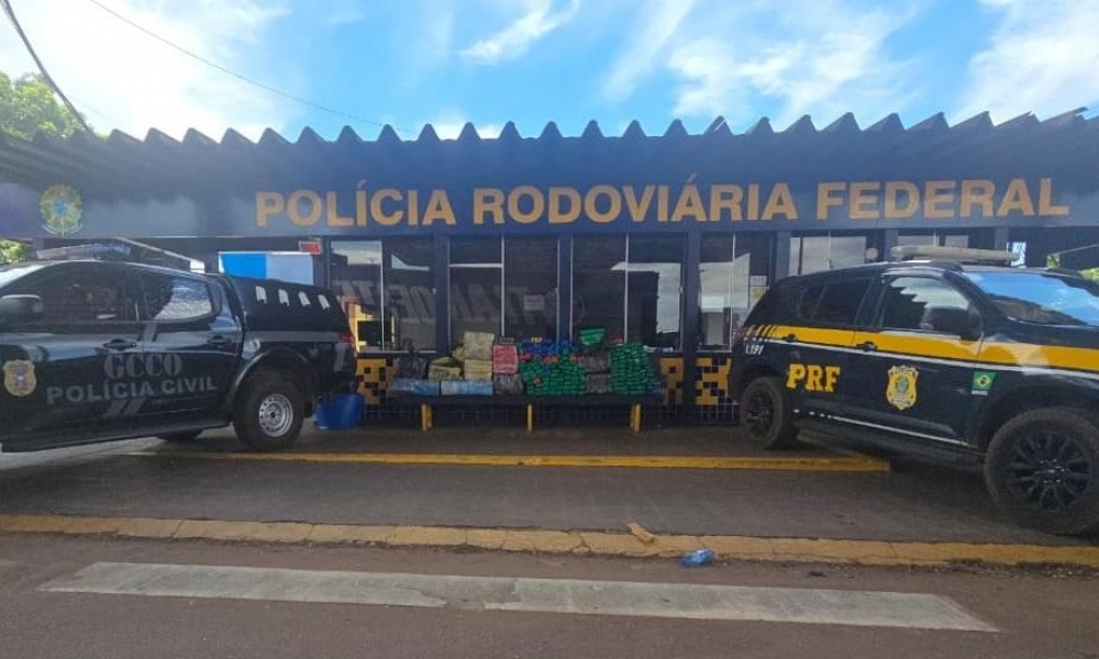 Polcia Civil e PRF apreendem 485 tabletes de maconha que eram transportados na BR-163 em Rondonpolis