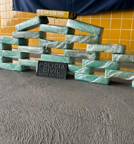 Forças de Segurança apreendem 30 tabletes de pasta base que eram transportados em caminhão frigorífico