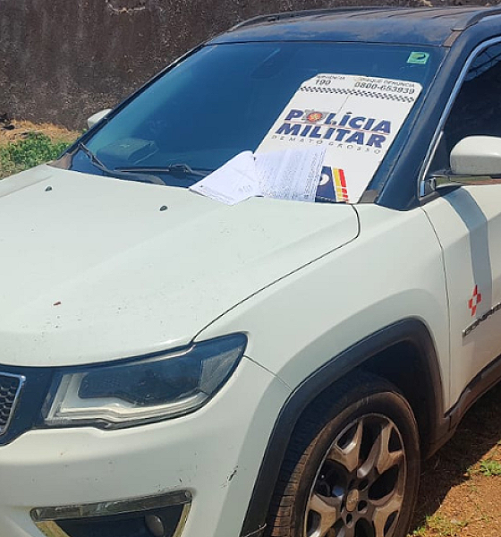 Jeep Compass roubado em assalto violento é encontrado pela PM em Rondonópolis