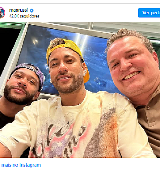 Max Russi encontra Neymar em São Paulo e compartilha registro nas redes sociais