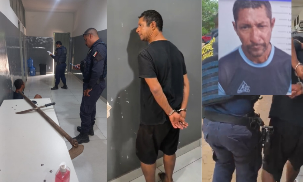 Homem armado com facão e enxada é preso após ameaçar passageiros em terminal de Várzea Grande