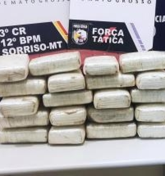 Homem é preso em flagrante pela PM transportando 20 tabletes de skank