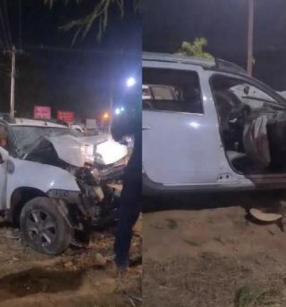 Investigador da Polícia Civil fica ferido após bater o carro contra uma árvore