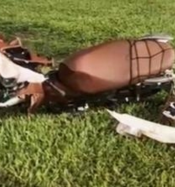 Motociclista fica ferido após colisão com carro em rotatória de Sinop