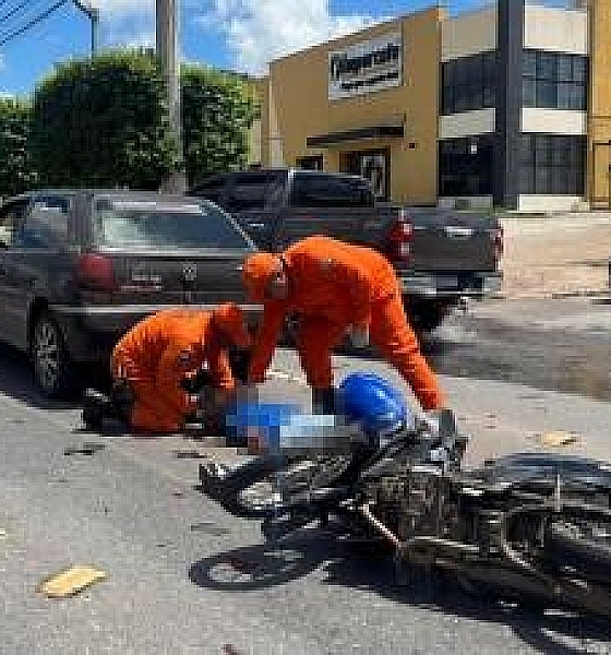 Motociclista fica gravemente ferido após colisão na Miguel Sutil