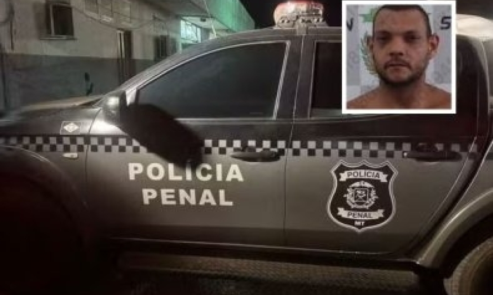 Foragido após fuga de viatura durante transferência é recapturado em MT