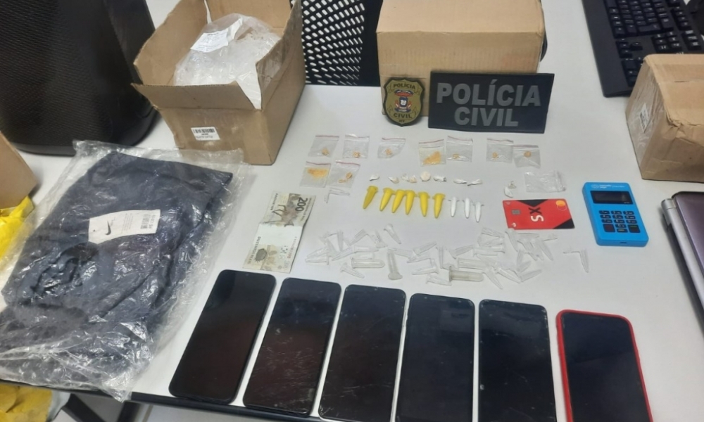 Polícia Civil prende três e fecha ponto de venda de drogas e receptação em Nova Mutum