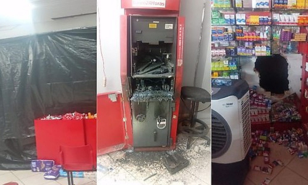 Bandidos fazem buraco em parede e tentam roubar caixa eletrônico, mas plano falha em Cuiabá