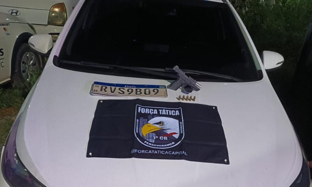 Força Tática prende homem com pistola e recupera veículo em Cuiabá