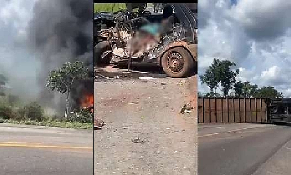 Colisão entre carreta boiadeira e Fiat Uno deixa dois mortos na BR-070 em MT