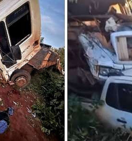 Homem é arremessado após carreta bater em caminhão parado em rodovia de MT