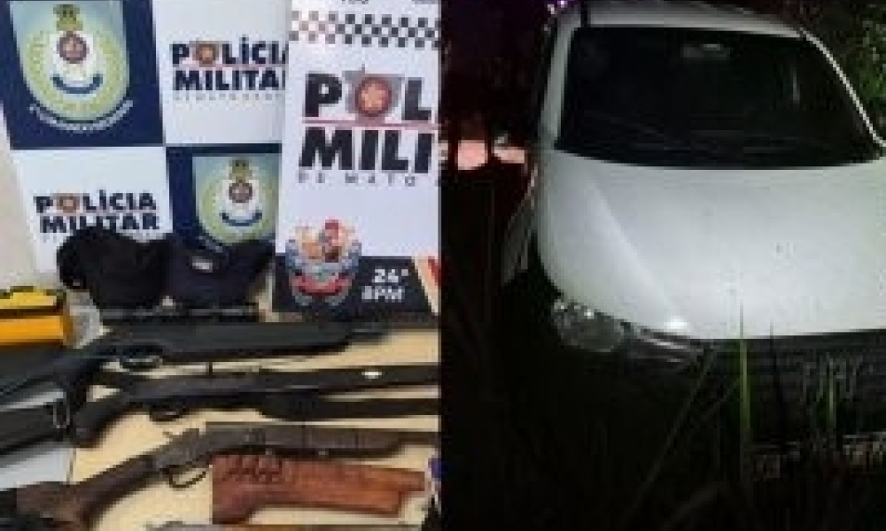 Criminosos invadem fazenda em Cuiabá, atacam viatura da PM e fogem para a mata