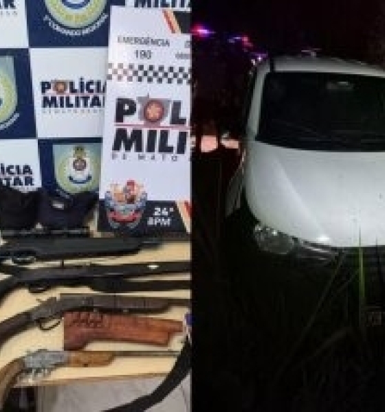 Criminosos invadem fazenda em Cuiabá, atacam viatura da PM e fogem para a mata