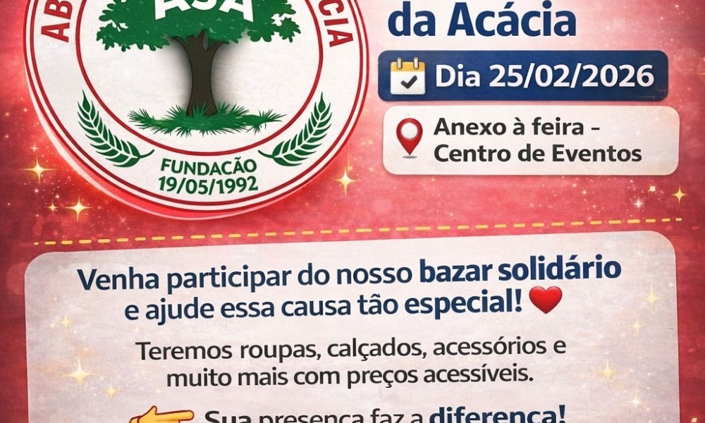 Abrigo Sombra da Acácia, em Jaciara, realiza bazar beneficente nesta quarta-feira (25)