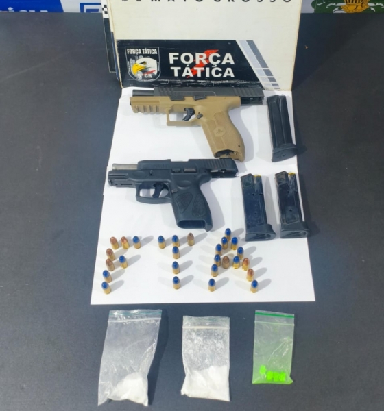 For�a T�tica prende dois homens por porte ilegal de arma de fogo em Barra do Gar�as
