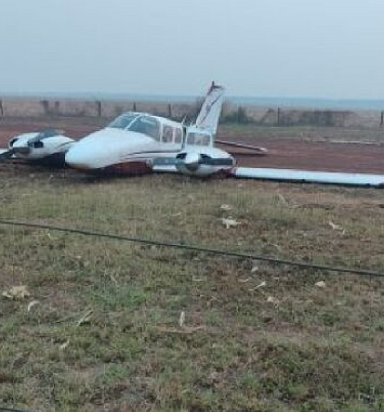 Avião Fretado pela ALMT Faz Pouso Forçado em Conquista D'Oeste; Ninguém Fica Ferido