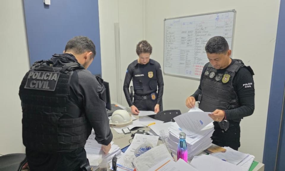 Polícia Civil cumpre ordens judiciais contra empresa investigada por fraude em obras de escolas em Guarantã do Norte