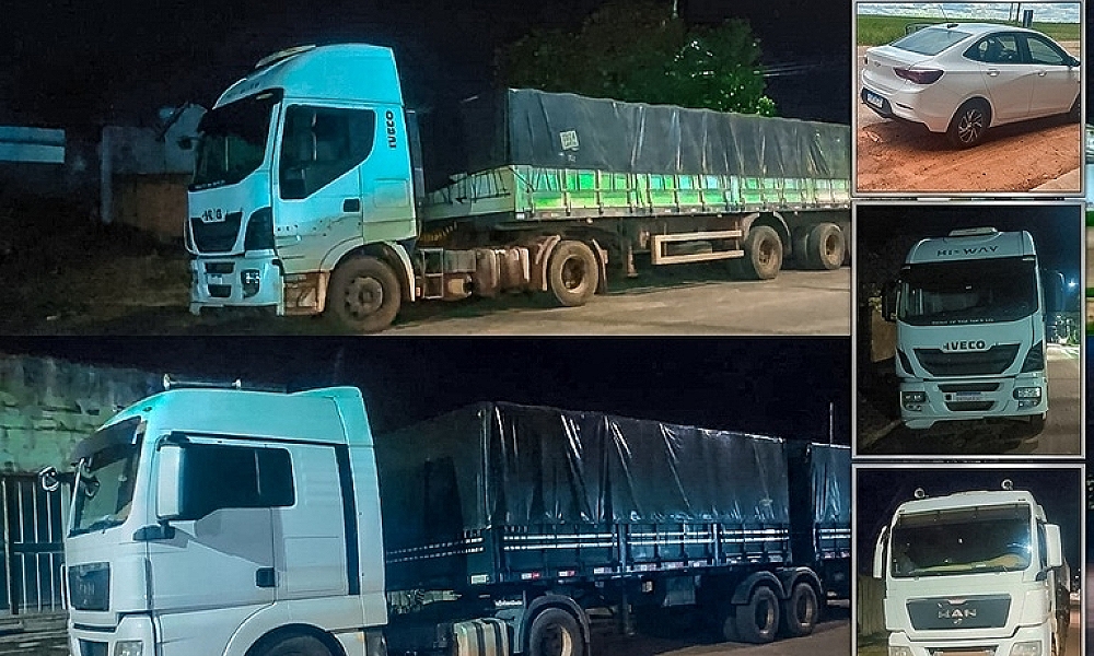 Ação integrada da PRF e PMMT recupera carga de soja furtada no interior de Mato Grosso
