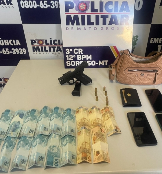 PM prende três faccionados por sequestro, apreende pistola e R$1,4 mil