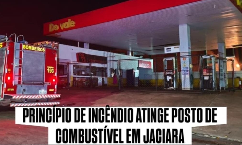 Princípio de incêndio atinge escritório de posto de combustíveis em Jaciara