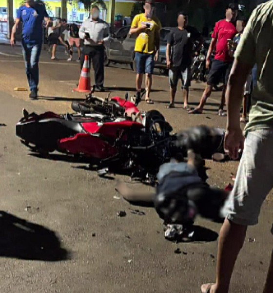 Colisão frontal entre motos deixa dois homens gravemente feridos em Rondonópolis