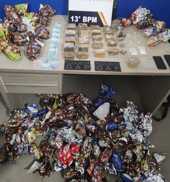 Polícia Militar prende membro de facção criminosa com porções de drogas e ovos de Páscoa