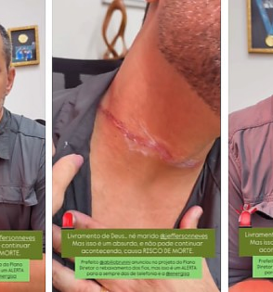 Fio solto atinge pescoço de secretário e expõe risco grave em Cuiabá (Vídeo)