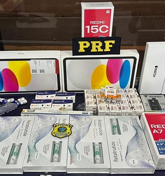 PRF intercepta casal na BR-364 com mais de 100 canetas emagrecedoras e eletrônicos trazidos do Paraguai