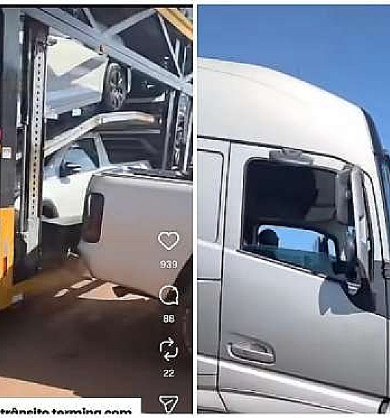 Discussão no trânsito termina em colisão entre carreta e caminhonete na BR-163 em MT (Vídeo)