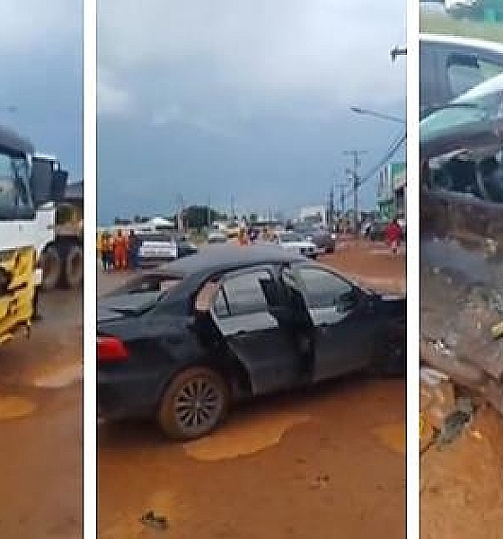 Colisão entre carreta e carro deixa cinco feridos na MT-140 em Sinop