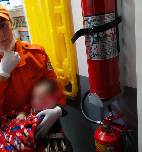 Corpo de Bombeiros presta atendimento a bebê de três meses após queda de cadeirinha