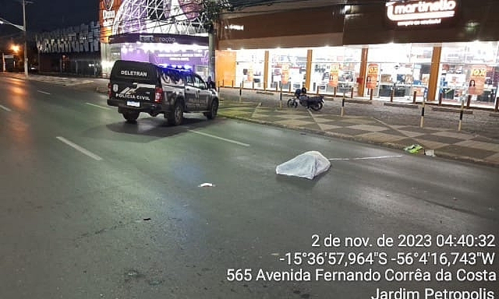 Jovem de 21 anos foge após atropelar e matar idoso na Avenida Fernando Corrêa