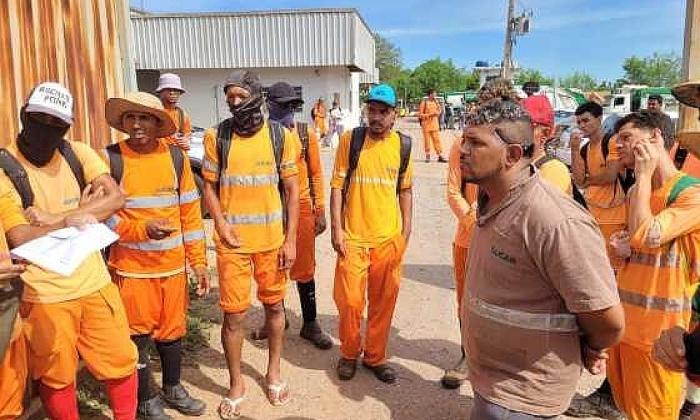 Garis cobram pagamento de salários atrasados e paralisam em Cuiabá e Várzea Grande