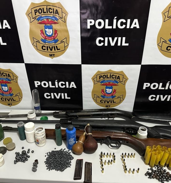 Polícia Civil prende homem com armas e munições em fazenda de MT